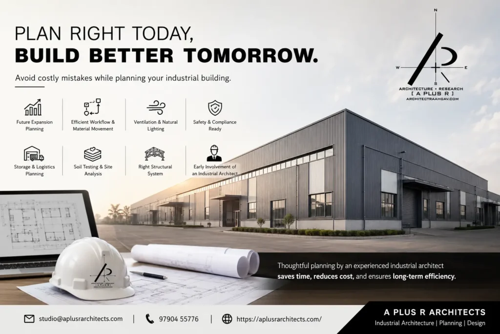 Industrial architects in Coimbatore planning an industrial building to avoid costly factory design mistakes